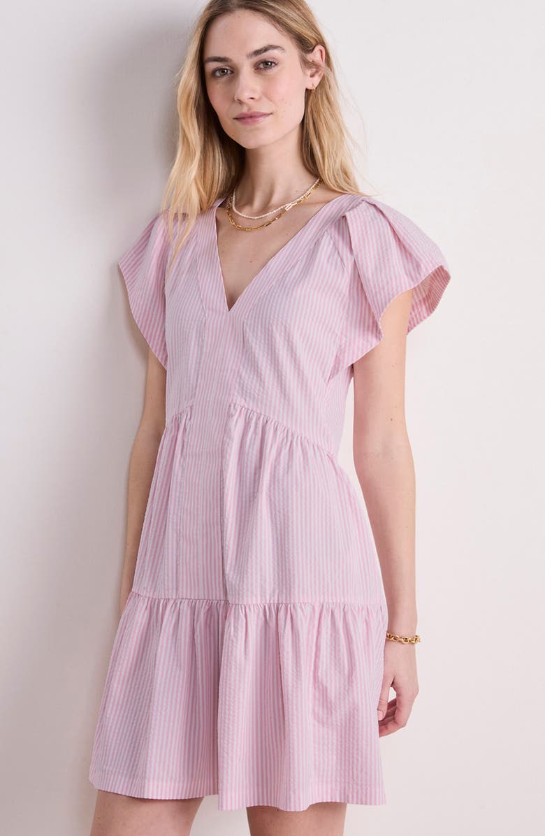 vineyard vines Harbor Tiered Ruffle Dress, Alternate, color, Vineyard Ss Pb/Wc