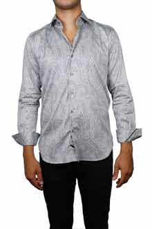 Zanella Paisley Inlay Print Long Sleeve Shirt