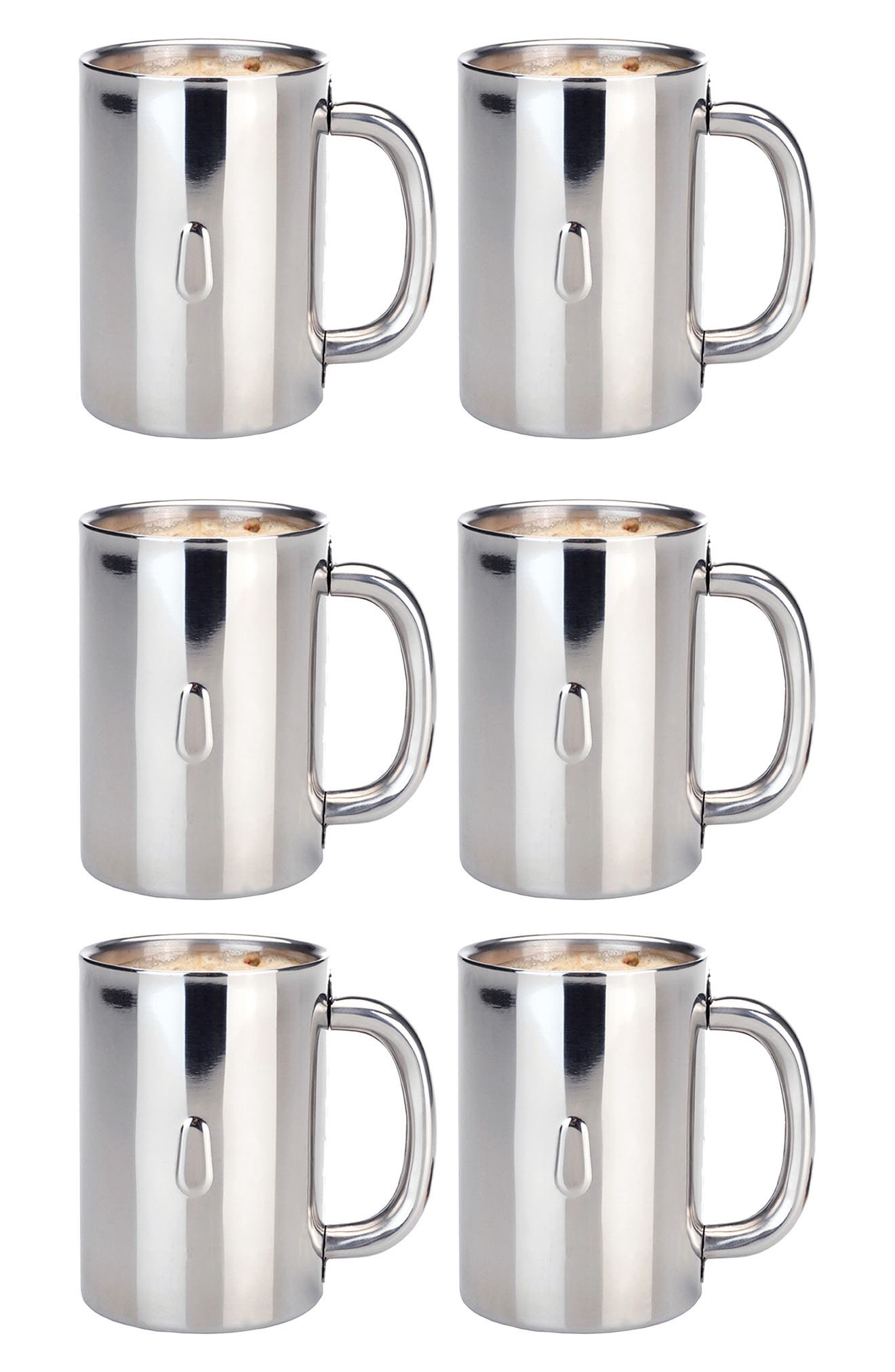 BergHOFF Straight 6-Piece Stainless Steel Mug Set