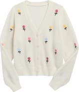 Freshman Kids' Embroidered V-Neck Cardigan