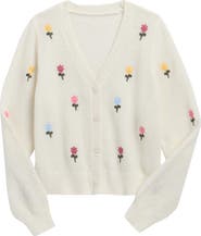 Freshman Kids' Embroidered V-Neck Cardigan