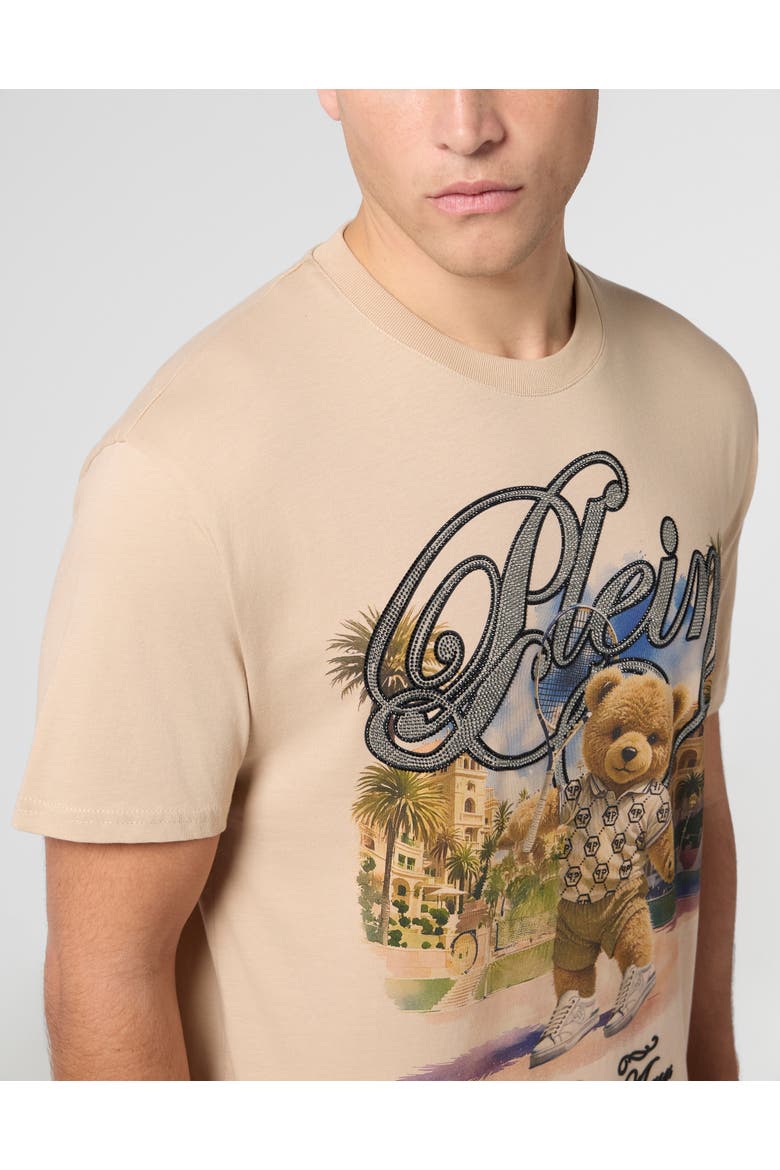 Round Neck T-Shirt Teddy Tennis Men, Alternate, color, beige