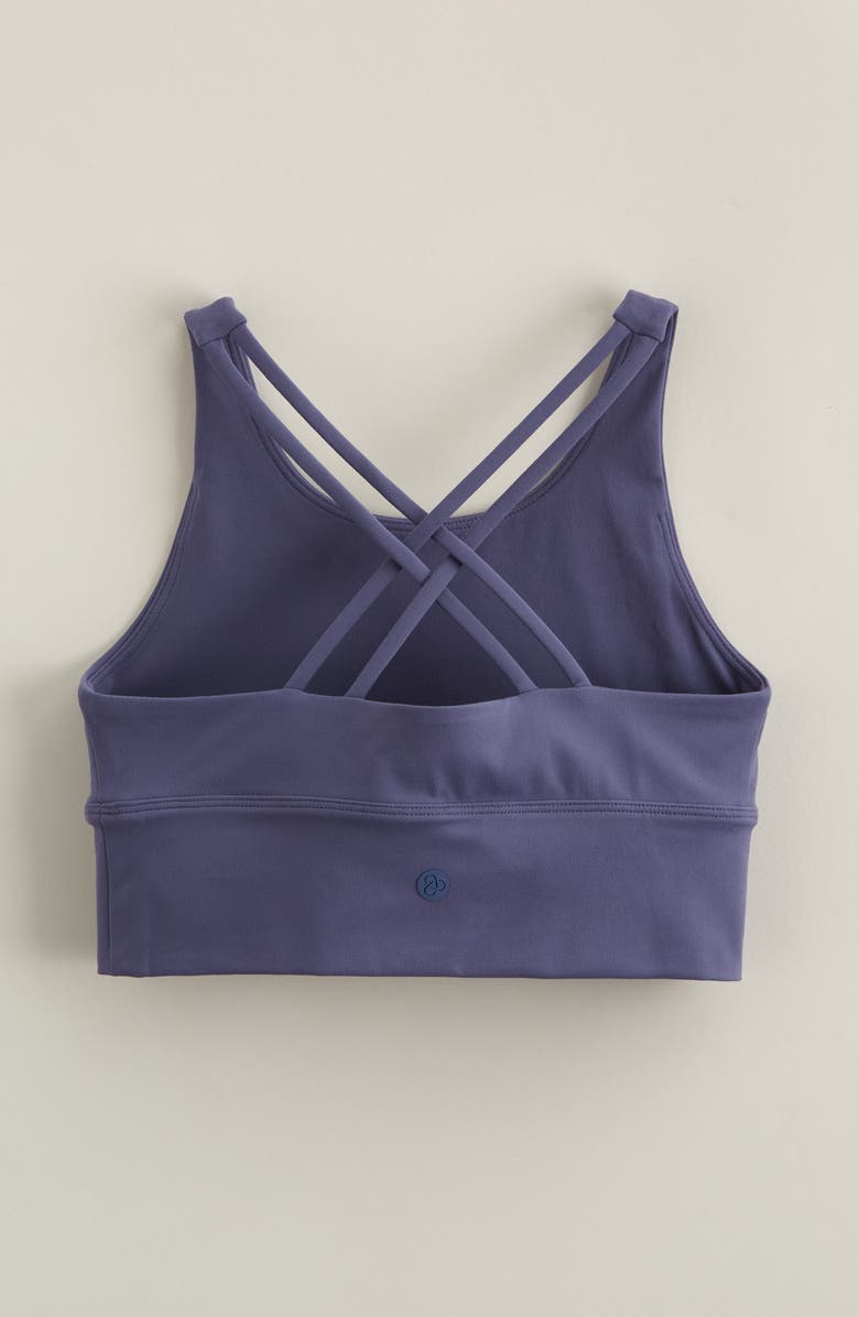 Zella Girl Kids' Strappy Seamless Bra, Alternate, color, Blue Shadow