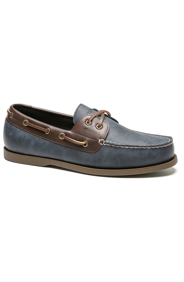 Tommy Hilfiger Brazen Boat Shoe, Main, color, Navy/ Dark Brown