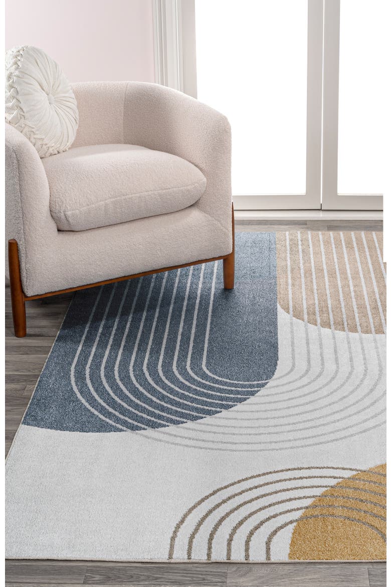 Arches Contemporary Minimalist Machine-Washable Area Rug, Alternate, color, Multi
