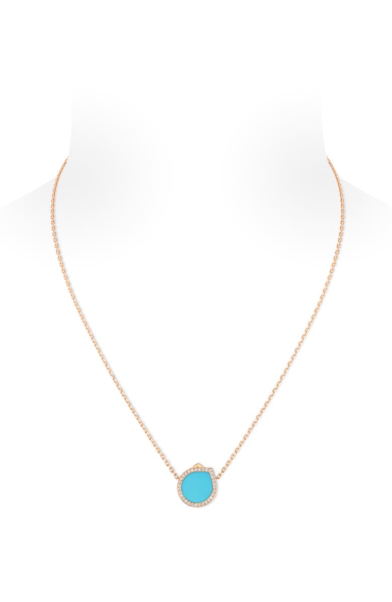 REPOSSI Antifer Turquoise & Diamond Pendant Necklace, Alternate, color, Turquoise
