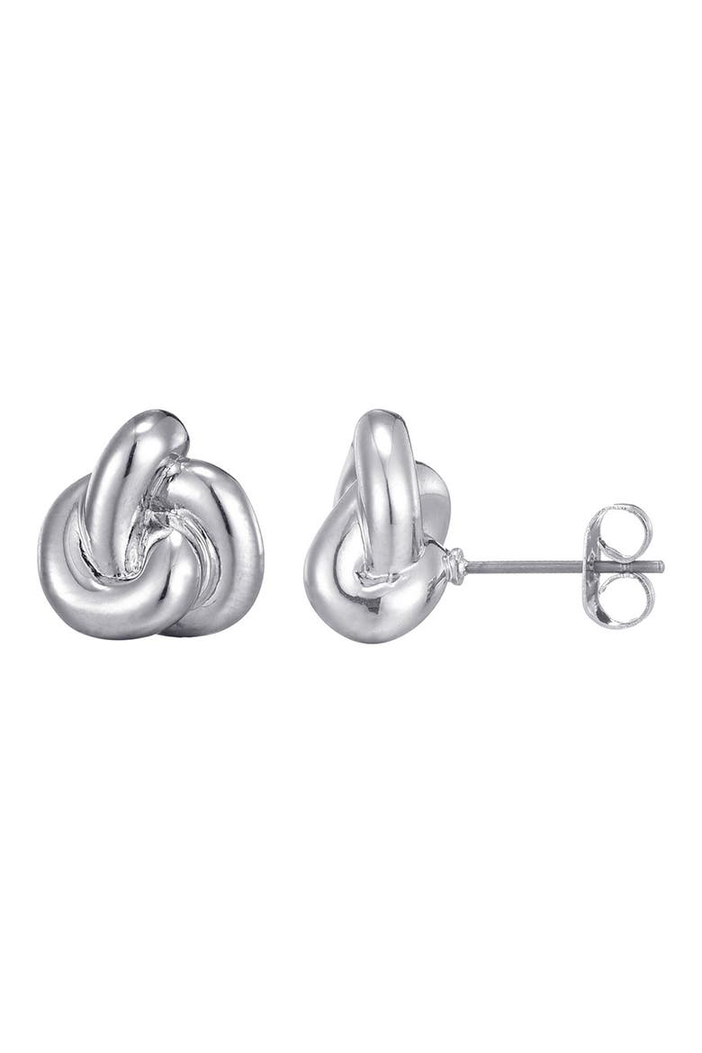 Chubby Knot Stud Earrings, Main, color, SILVER