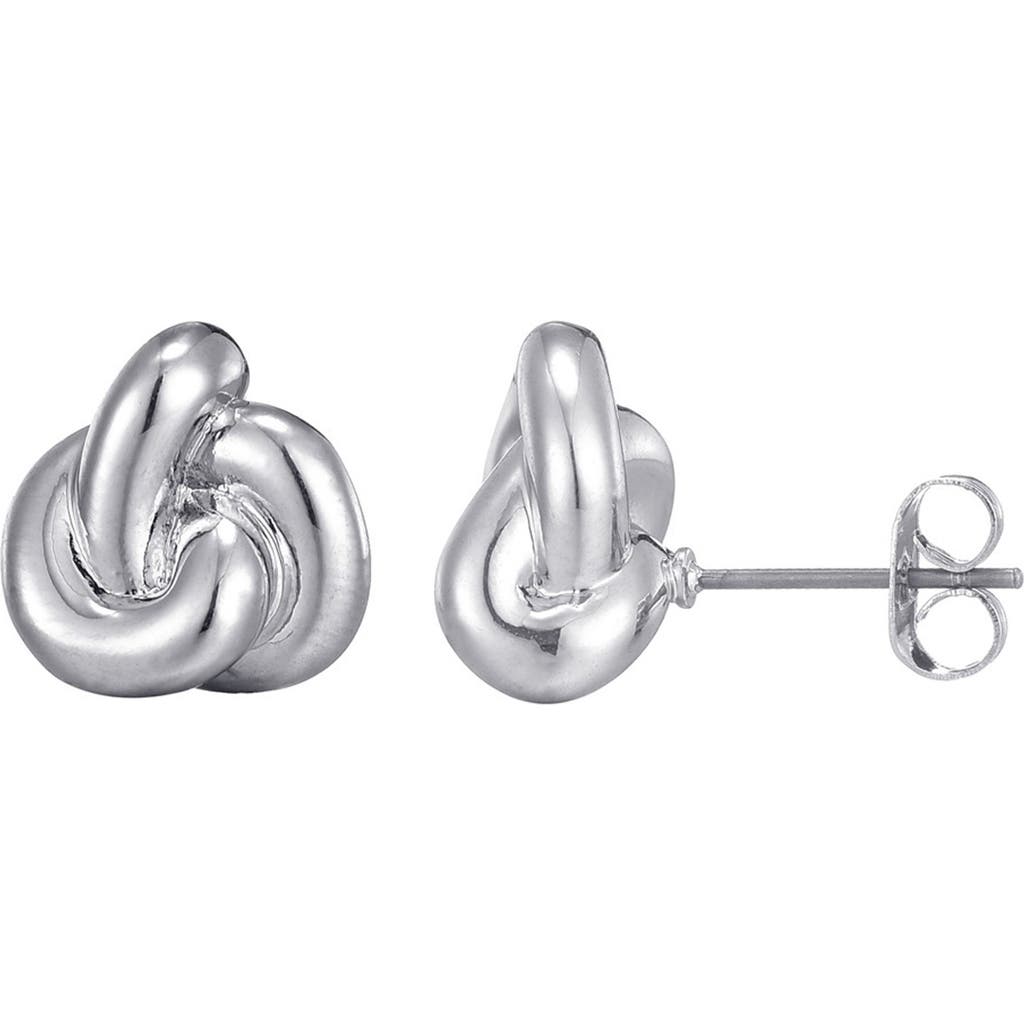 Adornia Chubby Knot Stud Earrings In Silver