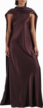 Reiss Fae Scarf Sleeveless Satin Maxi Dress