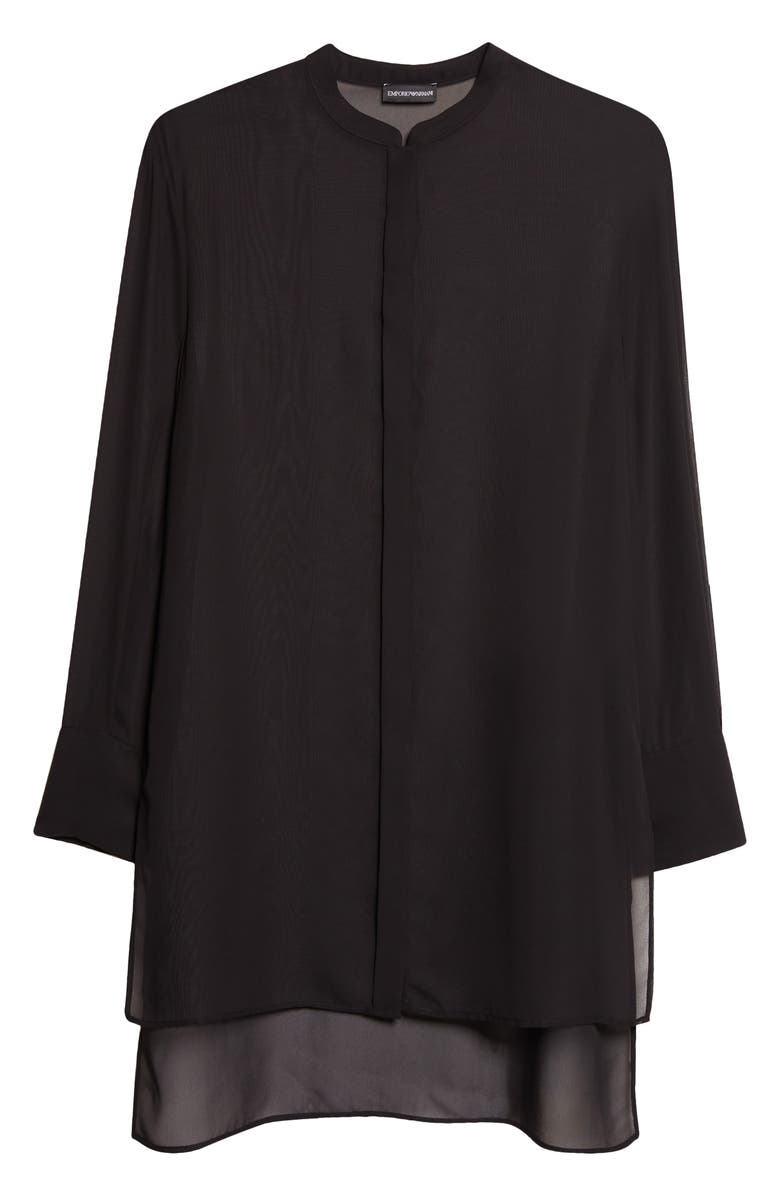Emporio Armani Black Techno Sheer Georgette Tunic, Alternate, color, Solid Black