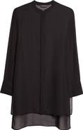 Emporio Armani Black Techno Sheer Georgette Tunic