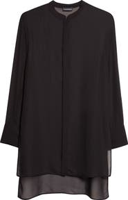 Emporio Armani Black Techno Sheer Georgette Tunic