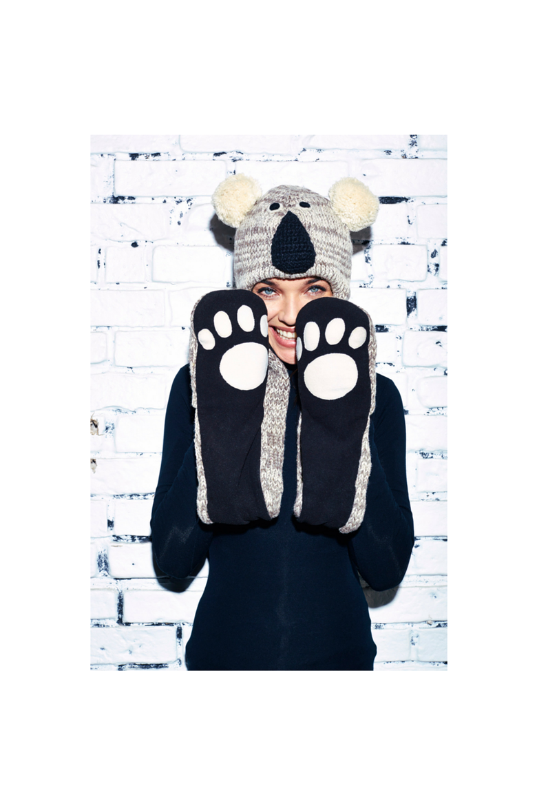 Koala Hatscarf, Alternate, color, White