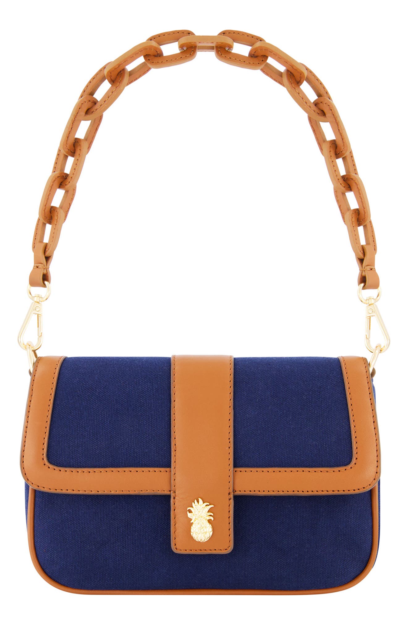 Tommy Bahama Canvas & Leather Trim Crossbody Bag, Alternate, color, Navy/ Tan