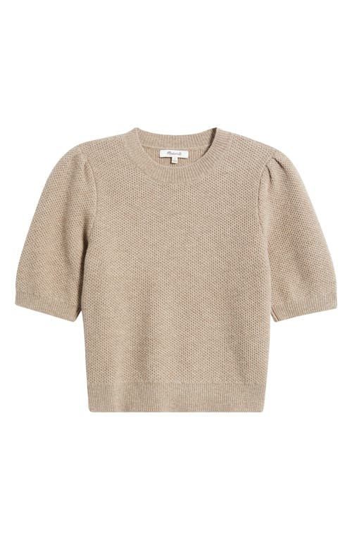 Madewell Manta Textured Puff Short Sleeve Sweater In Gray