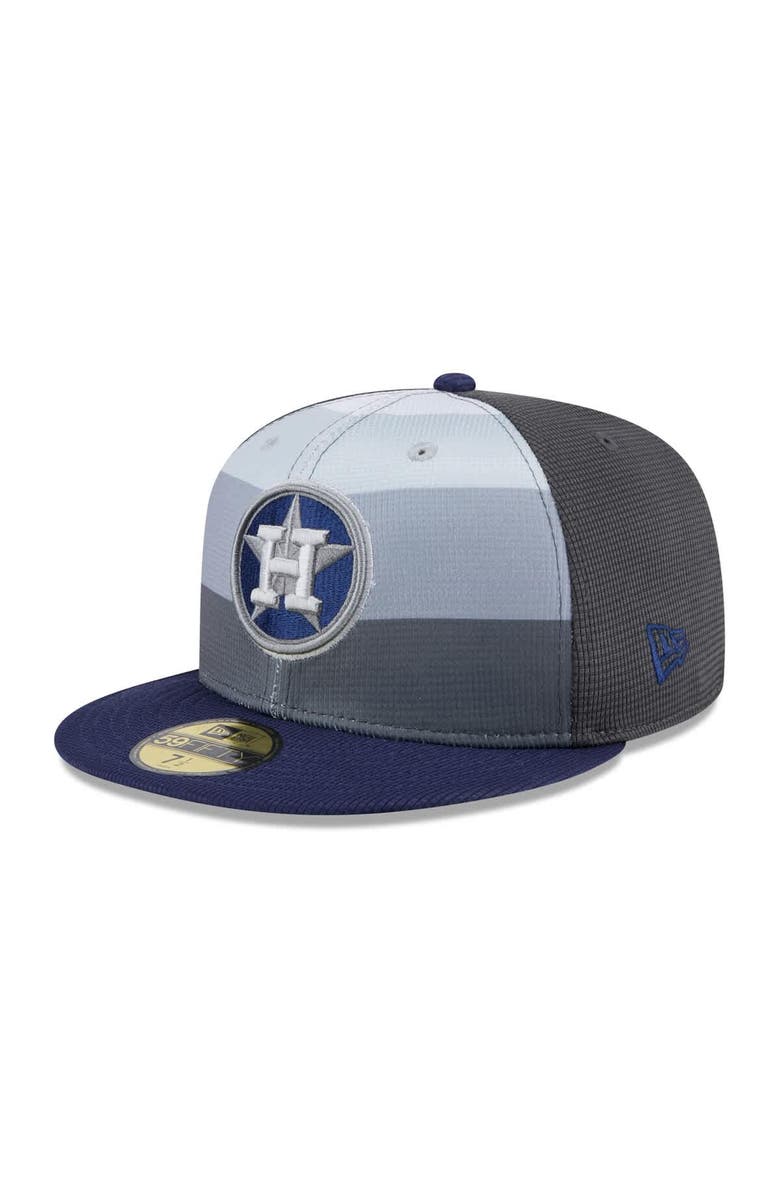 New Era Men's New Era Gray/Navy Houston Astros 2025 Batting Practice 59FIFTY Fitted Hat, Alternate, color, Gray