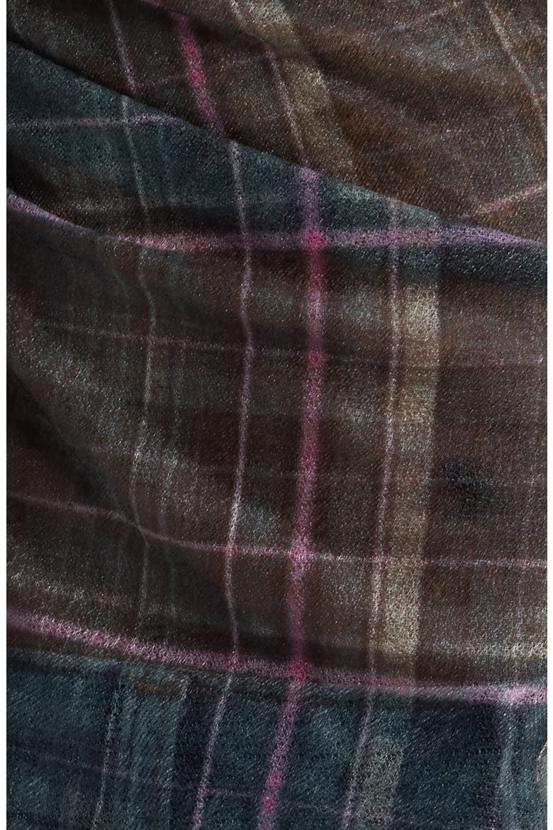 Asymmetrical Plaid Short Sleeve Top, Alternate, color, GREEN CHECK