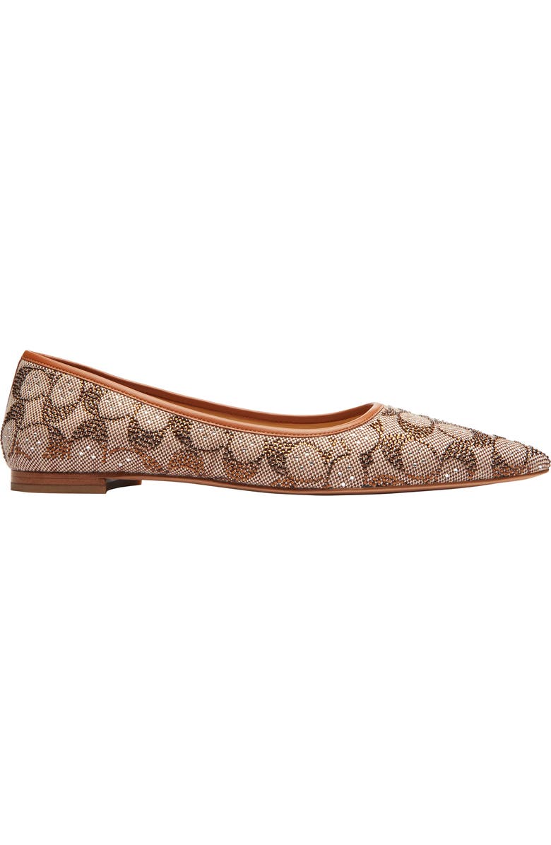 COACH Daphne Crystal Signature Jacquard Pointed Toe Flat, Alternate, color,