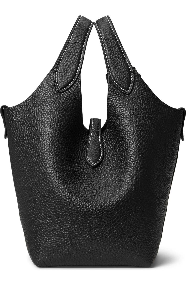 Polo Ralph Lauren Shiny Drum Pebble Leather Crossbody Bag, Alternate, color, Black