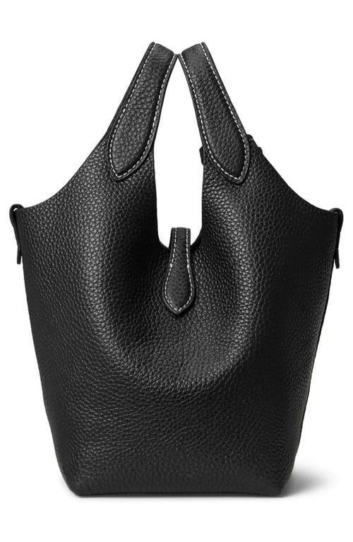 Polo Ralph Lauren Shiny Drum Pebble Leather Crossbody Bag In Black