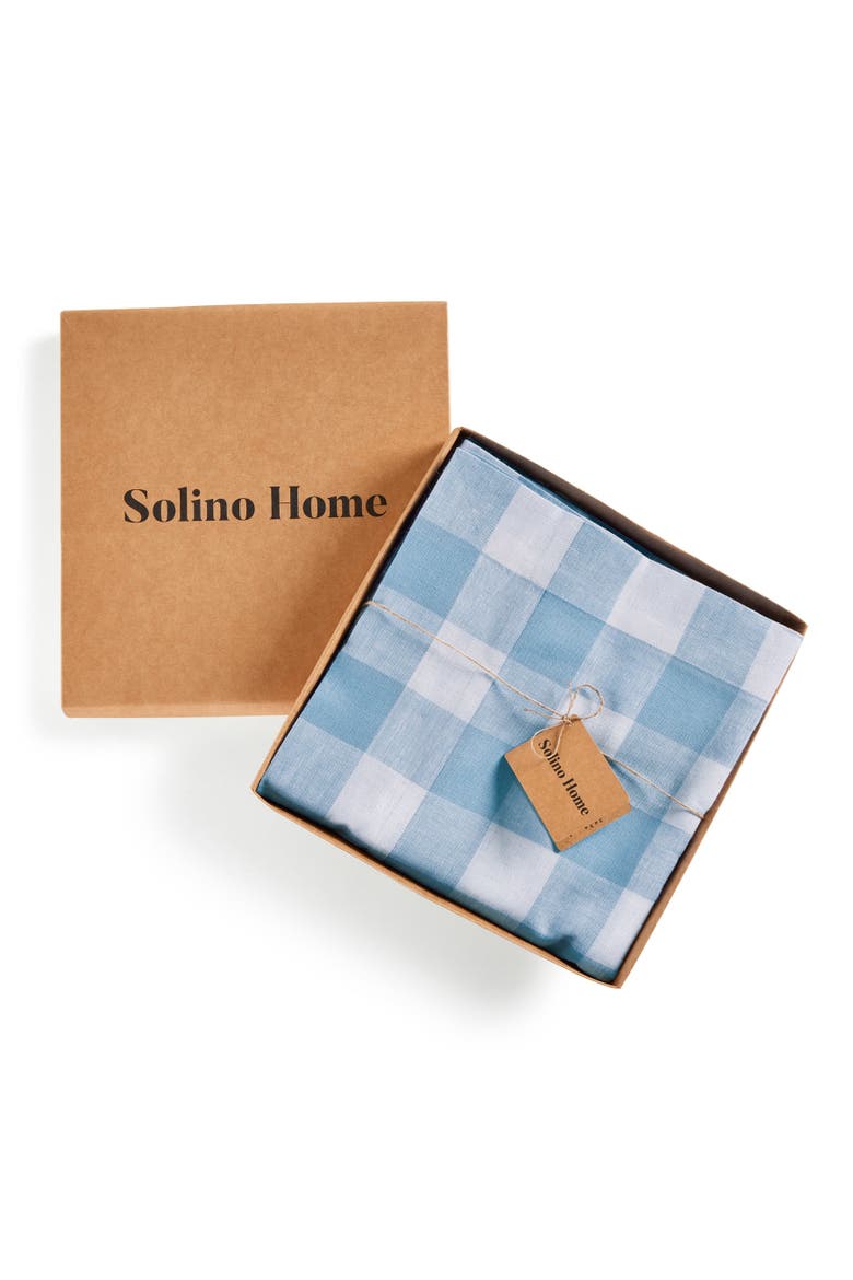 Linen Tablecloth - Buffalo Check, Alternate, color, Blue Bell