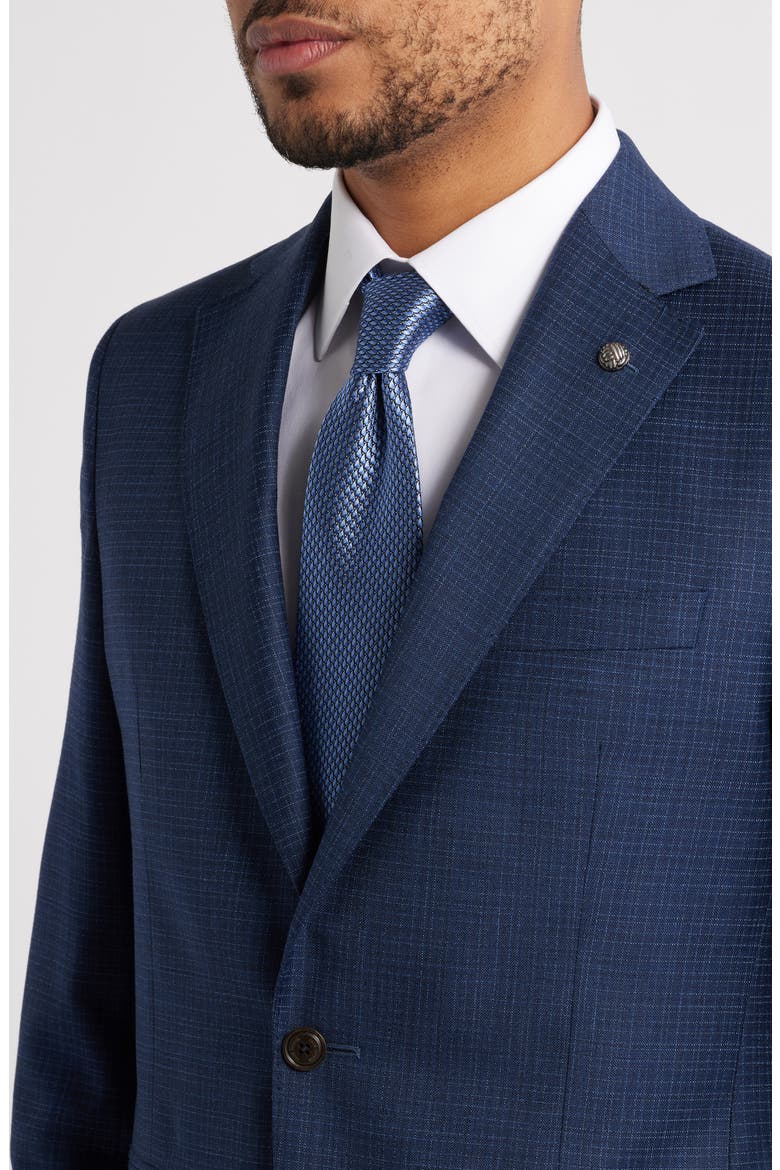 Esprit Contemporary Fit Navy Screen Weave Super 130s Wool Suit, Alternate, color, NAVY