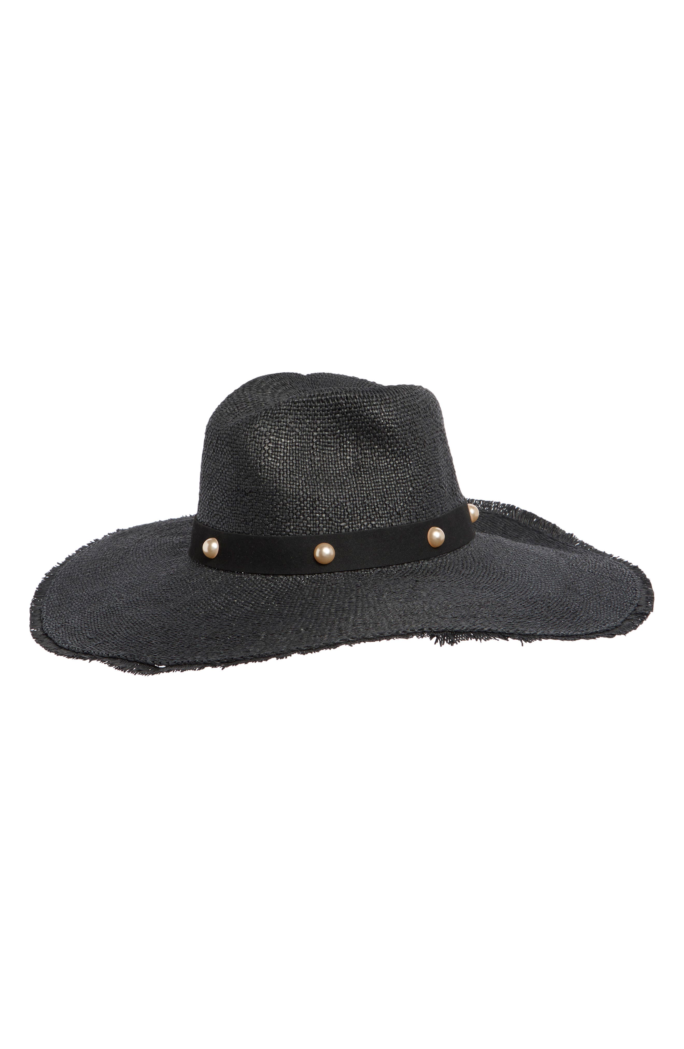 Steve Madden Boho Glam Studded Straw Hat