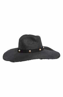 Steve Madden Boho Glam Studded Straw Hat