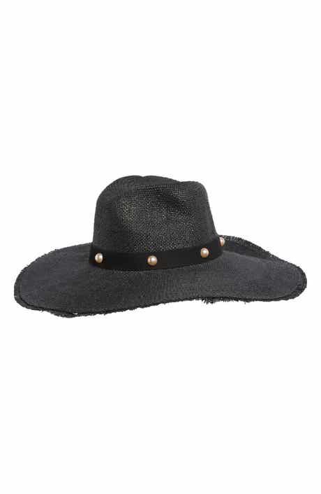 Steve Madden Boho Glam Studded Straw Hat