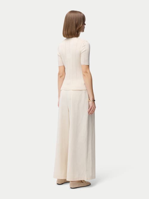 Gobi Mongolian Cashmere Ajour-knit Cashmere Silk Top In Whisper White