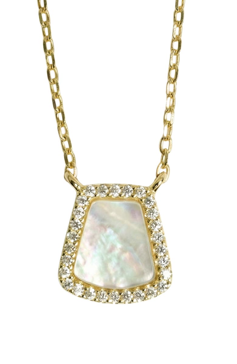 ARGENTO VIVO Pavé Crystal Mother-of-Pearl Pendant Necklace, Main, color, Gold