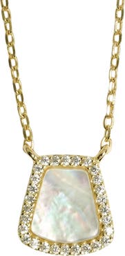 ARGENTO VIVO Pavé Crystal Mother-of-Pearl Pendant Necklace