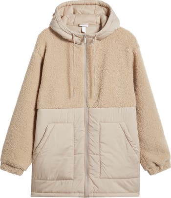 Zella Hybrid Faux Shearling Pocket Jacket | Nordstrom Zella Hybrid Faux Shearling Pocket Jacket | Nordstrom