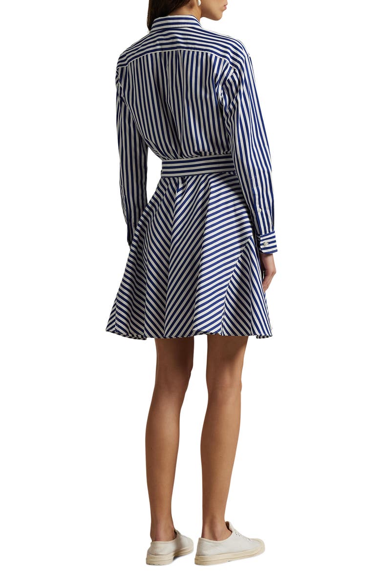 Polo Ralph Lauren Stripe Long Sleeve Panelled Cotton Shirtdress, Alternate, color, 