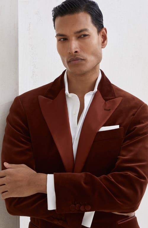 Brunello Cucinelli Silk-blend Blazer In Orange