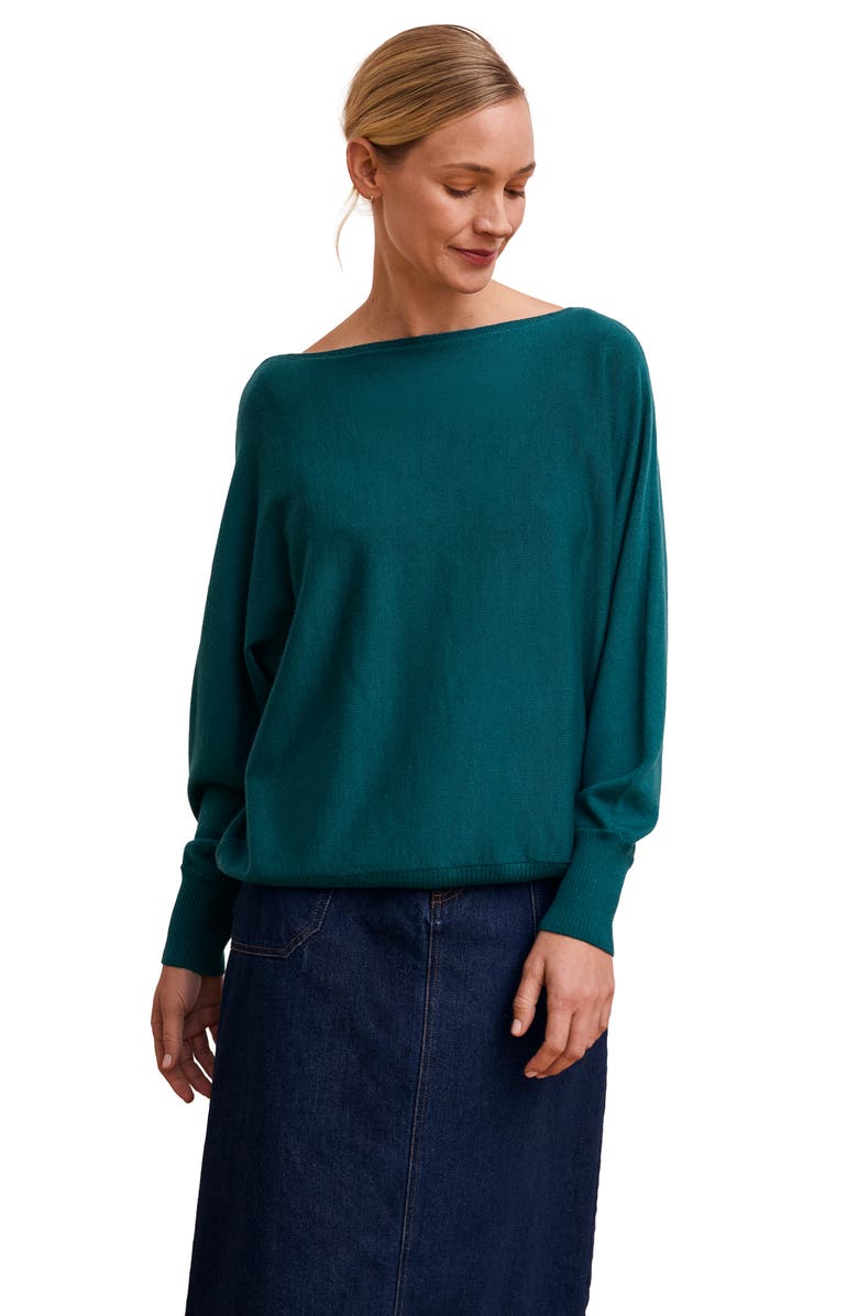 Celtic & Co. Fine Knit Merino Relaxed Sweater, Alternate, color, Teal