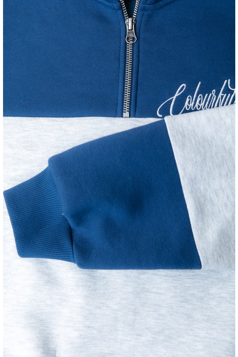 Colourblock Zip Sweat, Alternate, color, Deep Cobalt
