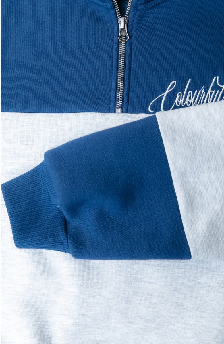 Colourful Rebel Colourblock Zip Sweat, Alternate, color, Deep Cobalt