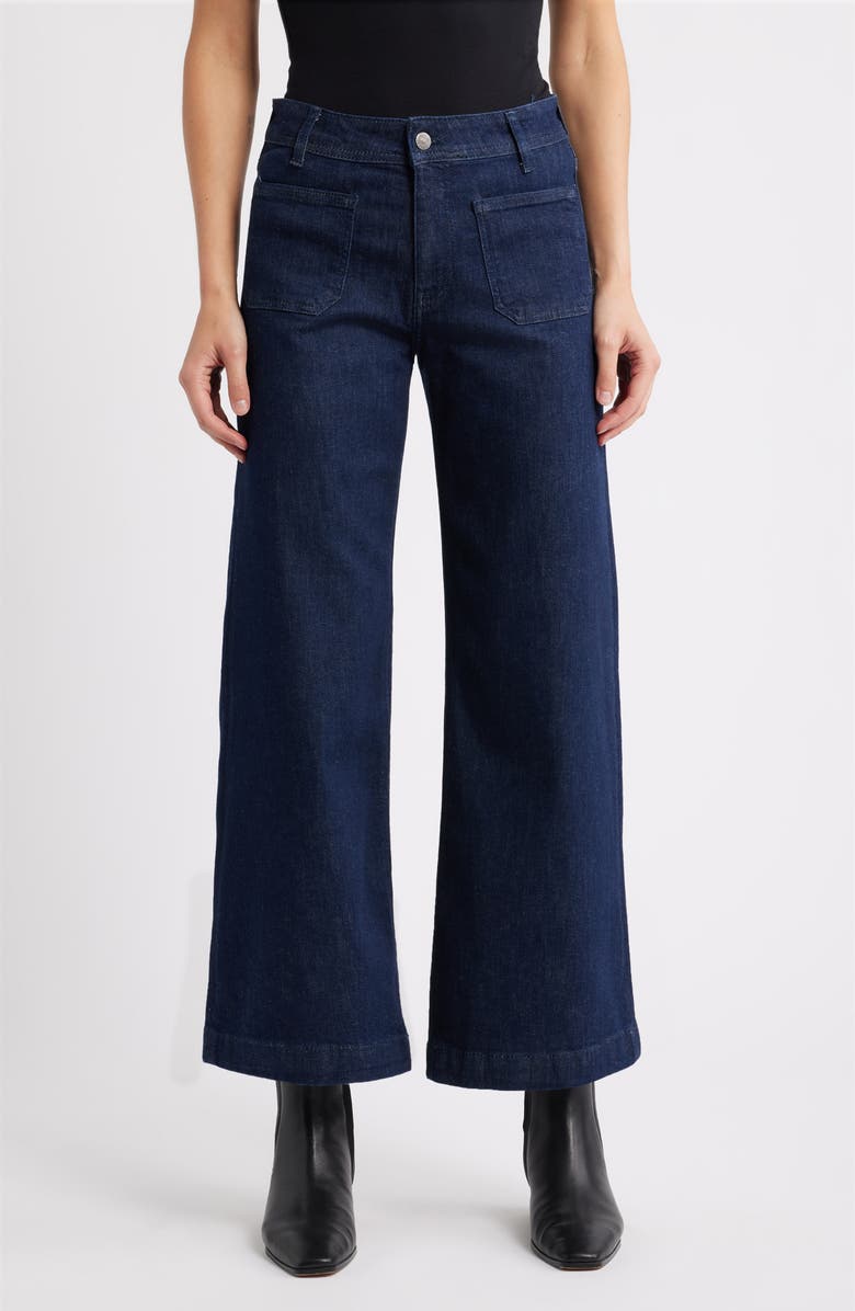 Mavi Jeans Paloma Marine Patch Pocket High Waist Wide Leg Jeans, Main, color, Rinse Flex Blue