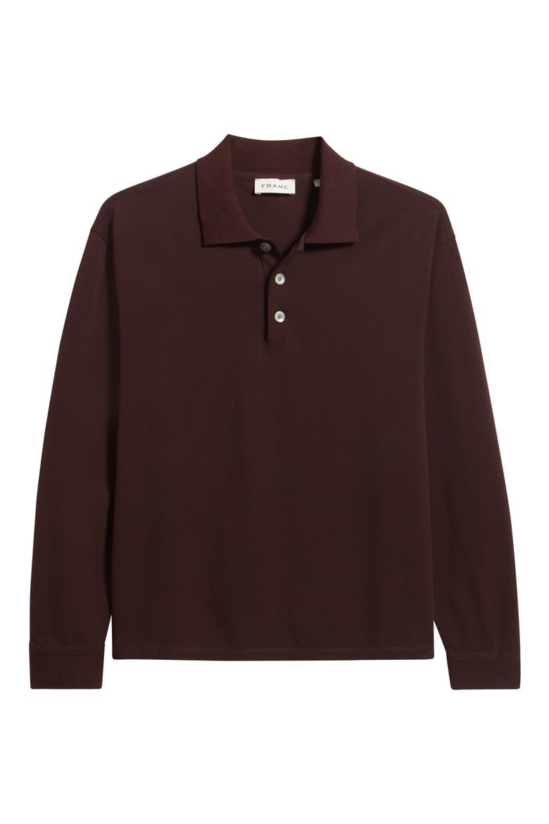 Long Sleeve Piqué Polo, Alternate, color, BURGUNDY