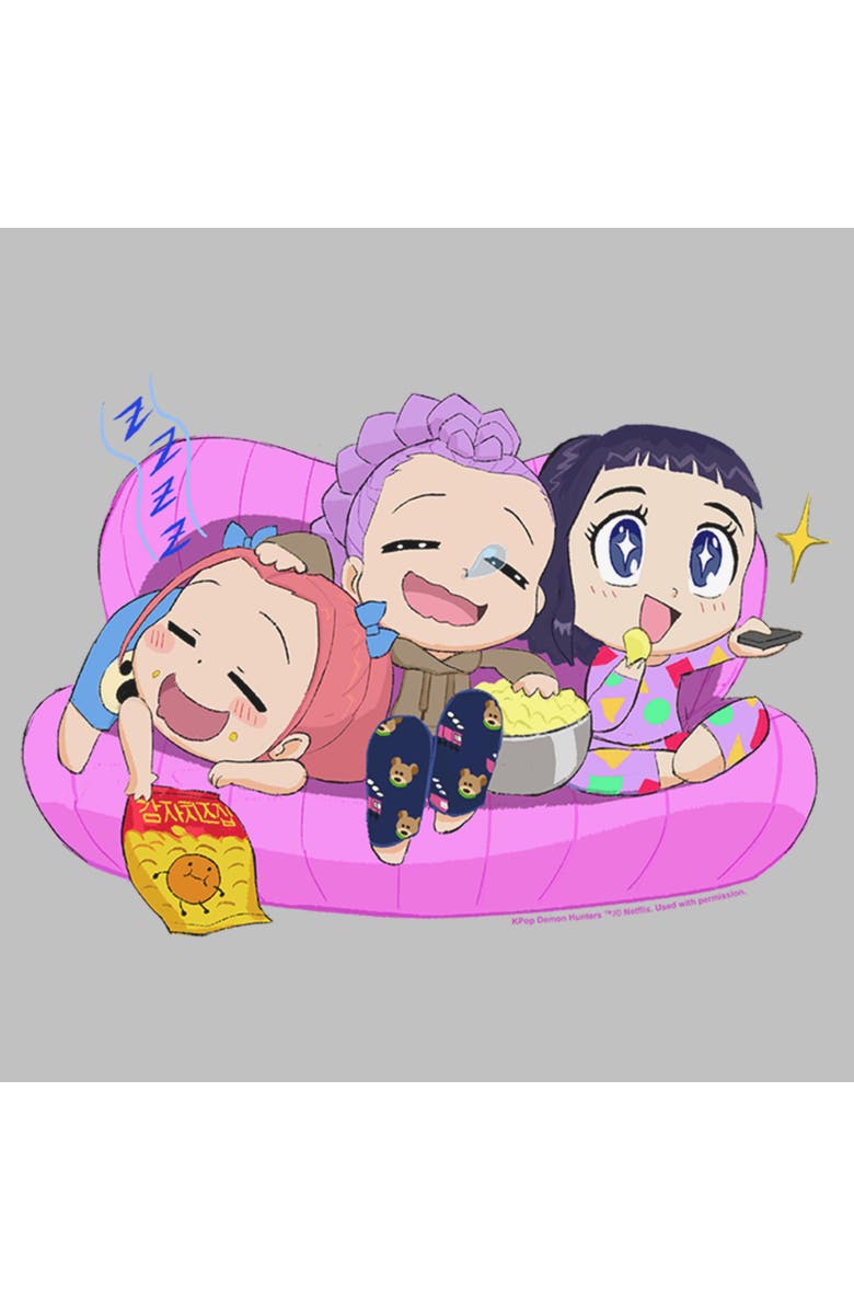 KPop Demon Hunters Women's KPop Demon Hunters Movie Night Group  Graphic T-Shirt, Alternate, color, Athletic Heather