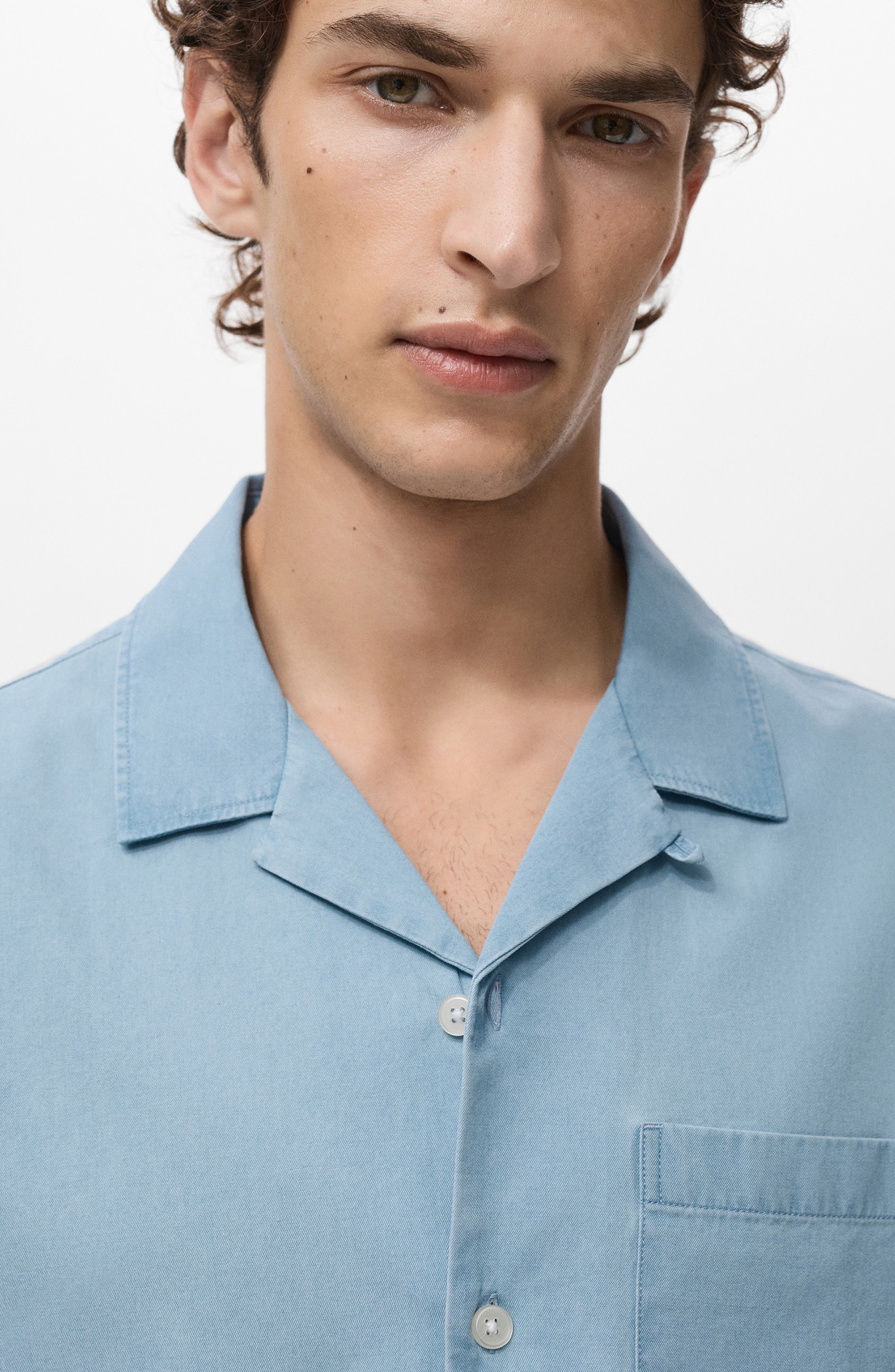 Cotton Denim Camp Shirt - image 4