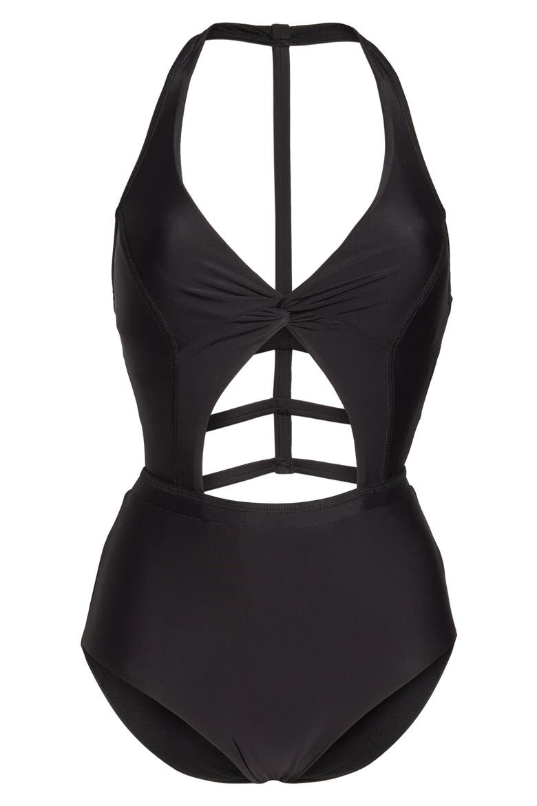 BCA Cutout One-Piece Swimsuit, Alternate, color, BLACK