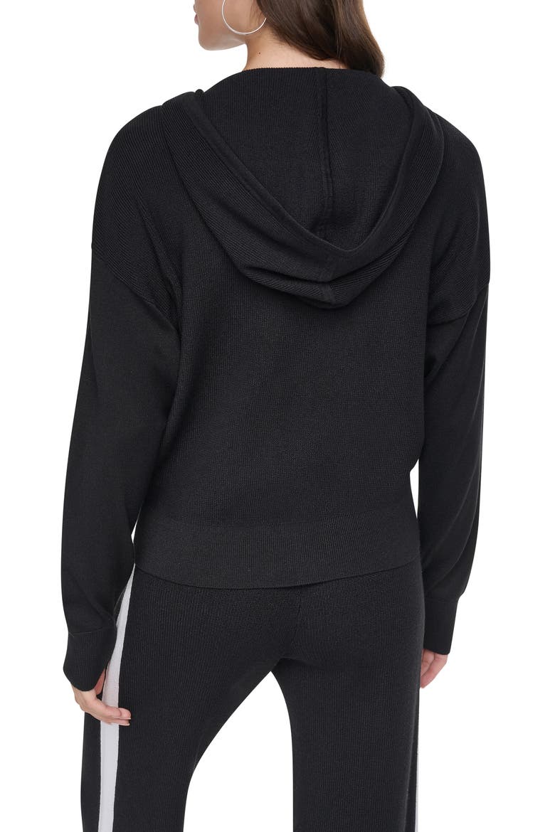 Logo Stripe Zip Hoodie, Alternate, color, BLK/ IVY