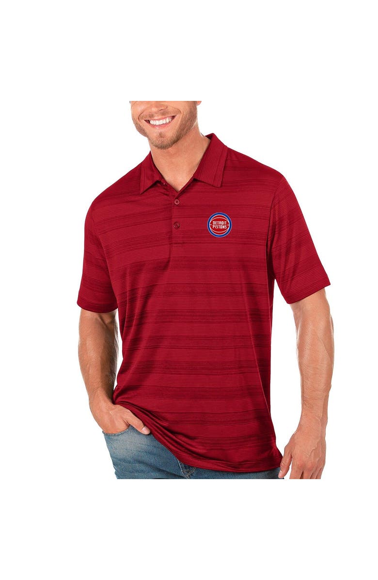 ANTIGUA Men's Antigua Red Detroit Pistons Compass Polo, Alternate, color, 