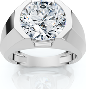 Bliss Diamond Certified 5Ct Elon Signature Men's Bezel Diamond Ring 14k Gold or Pt Lab Grown