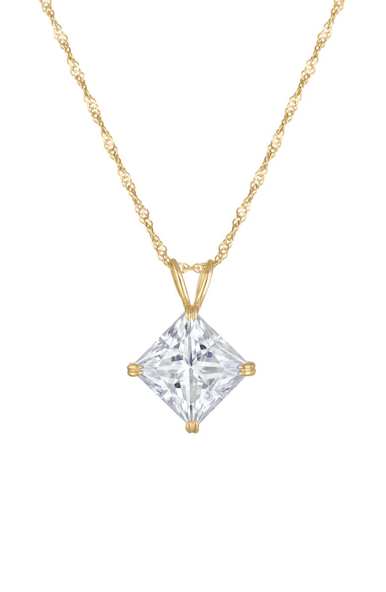 FZN 14k Gold Moissanite Pendant Necklace, Main, color, Gold