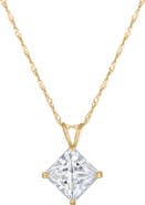 FZN 14k Gold Moissanite Pendant Necklace