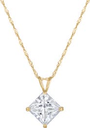 FZN 14k Gold Moissanite Pendant Necklace
