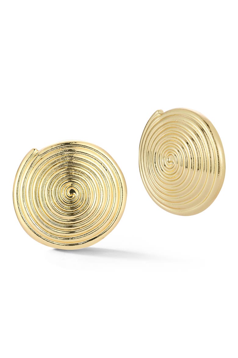 Swirl Stud Earrings, Main, color, GOLD